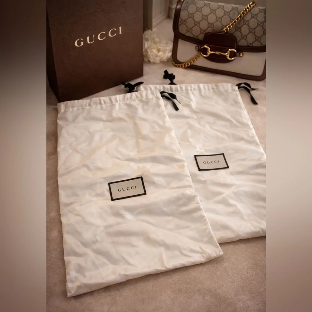 Gucci Dust Bags Set of 2 in White authentic NWOT
